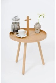 Măsuță auxiliară din lemn de stejar Wireworks Pick Me Up, ø 45 cm