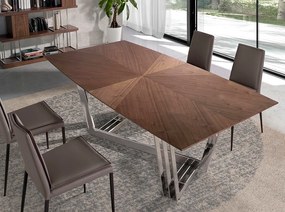 Masa dining eleganta design LUX Walnut Veneered 220x110cm