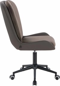 HR690K Scaun Velvet&amp;soft Piele Pu Ciocolată/Cafea Bază Neagră