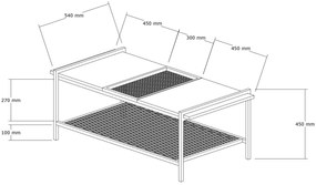 Măsuță de cafea Daluva (pin atlantic + negru) . 1093225