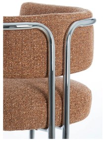 Scaun de sufragerie maro deschis cu cotiere tapițat Adante – Light &amp; Living