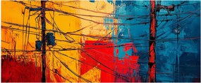 Tablou - Linii electrice abstracte (120x50 cm)