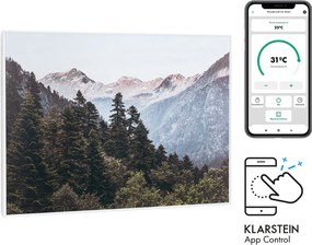 Klarstein Wonderwall Air Art Smart, încălzitor cu infraroșu, 80 x 60 cm, 500 W, aplicație, pădure