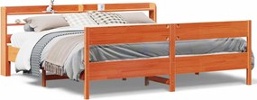 vidaXL Cadru de pat fără saltea, maro ceruit 200x200 cm lemn masiv pin