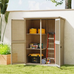 Outsunny Magazie de Gradina din Lemn, Dulap de Depozitare