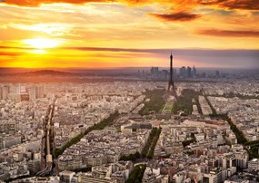 Fototapet. Perspectiva Parisiana la Apusul Soarelui. Art.060049