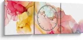 Tablou - Abstract din cerneală (cu ceas) (90x30 cm)