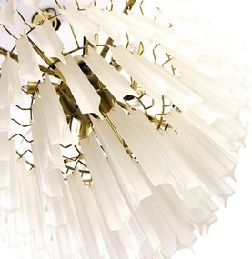 Lustra suspendata metal auriu, sticla alba GORDON 60