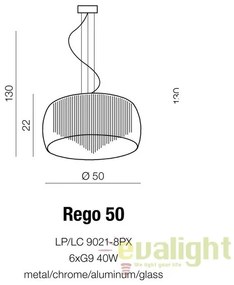 Lustra moderna suspendata design elegant 50cm Rego