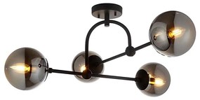 Lustră aplicată Endon 106662 ONTARIO 4xE14/7W/230V negru/fumuriu