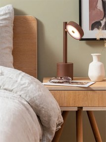 Lampa de masa LED din lemn de frasin maro Okinawa