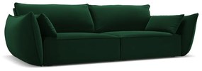 Canapea verde-închis cu tapițerie din catifea 208 cm Vanda – Mazzini Sofas