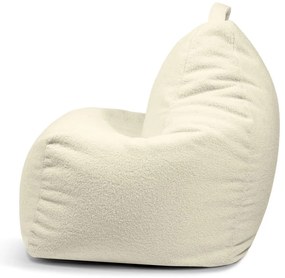 Fotoliu bean bag crem cu tapițerie din țesătură bouclé Play Amuse – SLOWDOWN