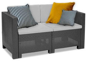 Canapea de grădină City cu 2 locuri, grafit