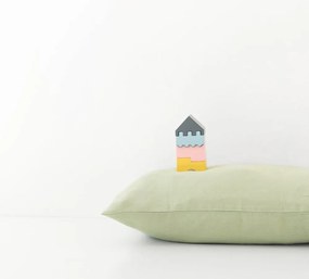 Față de pernă din in pentru copii Linen Tales Nature, 40 x 60 cm, verde