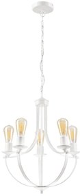 Lustră pe lanț GINA 5xE27/60W/230V albă