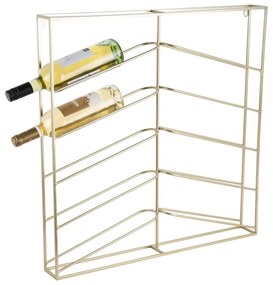 Raft pentru sticle de vin auriu pentru perete din metal număr de sticle 10 67x66x7,5 cm Cuadro – PT LIVING