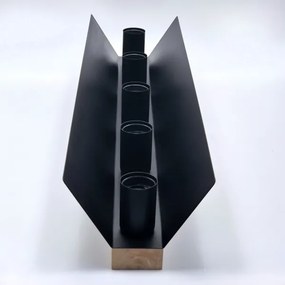 Plafonieră ESME 5xE27/15W/230V negru/stejar