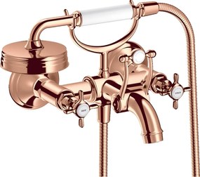 Baterie cada red gold lucios cu para si furtun dus, dubla comanda, Hansgrohe Axor Montreux Red gold lucios