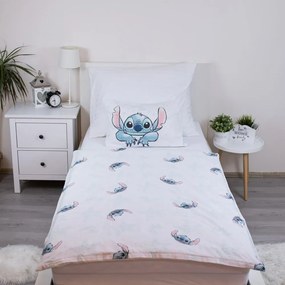 Lenjerie de pat pentru copii albă din bumbac pentru pătuț 100x135 cm Lilo and Stitch "White Star" – Jerry Fabrics