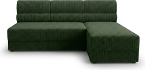 Coltar extensibil de colt TAVERO SLIM, verde inchis, reversibil, 201x140 cm