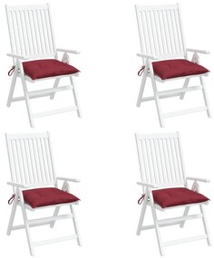 Perne de scaun, 4 buc., rosu vin, 50x50x7 cm, textil 4, Bordo, 50 x 50 x 7 cm
