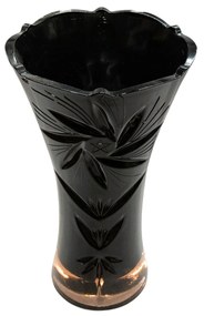 Vaza de sticla cu detalii sculptate