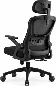 Scaun ergonomic, reglaje multiple, suport lombar, tetieră ajustabilă, Negru