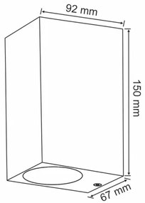 Aplica de perete exterior BOSTON 2xGU10/10W/230V antracit