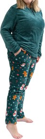 Pijama Cocolino microplus SNOWMAN AND GINGERBREAD verde - diverse marimi Marime: M