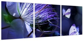 Tablou - Floare tropicală (cu ceas) (90x30 cm)