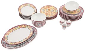 SERVICIU DE MASA PORTELAN,MULTICOLOR,30 PIESE,IVONA