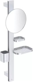 Set accesorii pentru lavoar Ideal Standard Alu+ argintiu mat din aluminiu 70 cm cu oglinda mobila