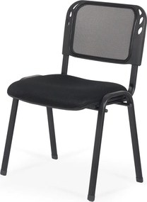 Scaun conferință negru HRC 600 din mesh respirabil cu cadru metalic stivuibil