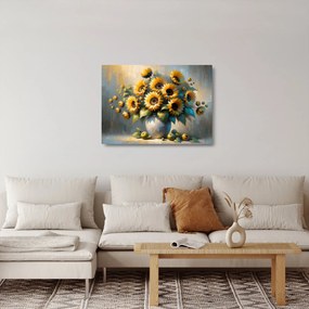 Tablou pe sticlă – Vază cu floarea-soarelui (70x50 cm)