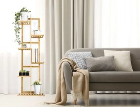 Suport pentru plante G21 cu 6 niveluri, din bambus