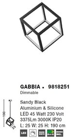 Lustra / Pendul LED design modern geometric GABBIA negru NVL-9818251