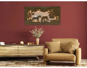 Li-Go 5012/B/4 – Decorațiune LED de perete, 10W/5V, 30000 mAh, 120x60 cm, stejar