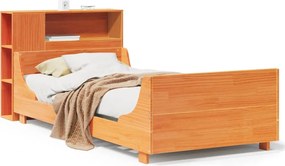 vidaXL Cadru pat fără saltea, maro ceruit, 75x190 cm, lemn masiv pin