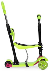 Scuter cu trei roți cu roți Led 3 în 1 verde