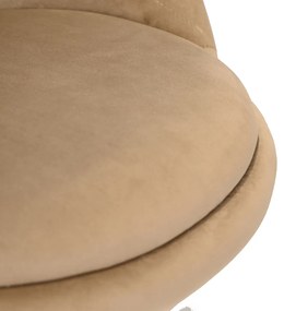 HR948W Scaun Latte din Catifea cu Bază Neagră