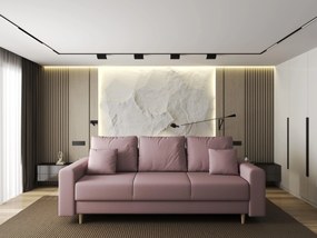 Canapea extensibilă dumonde cu ladă de depozitare si sezut confortabil din spuma high-density, Kronos Enjoy Flamingo 210x100 cm