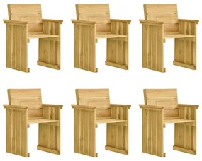 Set mobilier de gradina cu perne, 7 piese, lemn de pin tratat Verde, 1