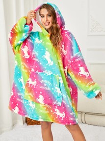 Patura hanorac cu maneci si gluga color ALICORN