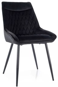 Scaun de bucătărie Misty Velvet, negru