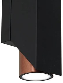 Aplică WALL 2xGU10/8W/230V neagră/cupru