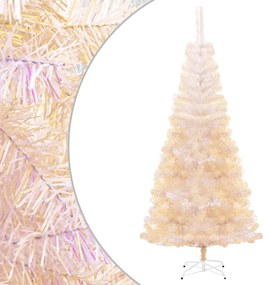 vidaXL Brad de Crăciun artificial cu vârfuri irizate, alb, 240 cm, PVC