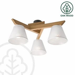 Lustră aplicată Brilagi ANTHONY 3xE14/40W/230V stejar/alb