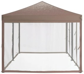 Cort pliabil pentru petrecere pereti laterali, gri taupe, 3x6 m Gri taupe, 3 x 6 m