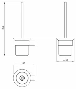 Suport perie wc negru mat Deante Round Negru mat